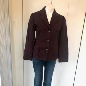 NWT J. Jill Burgundy Tweed Jacket Size 8